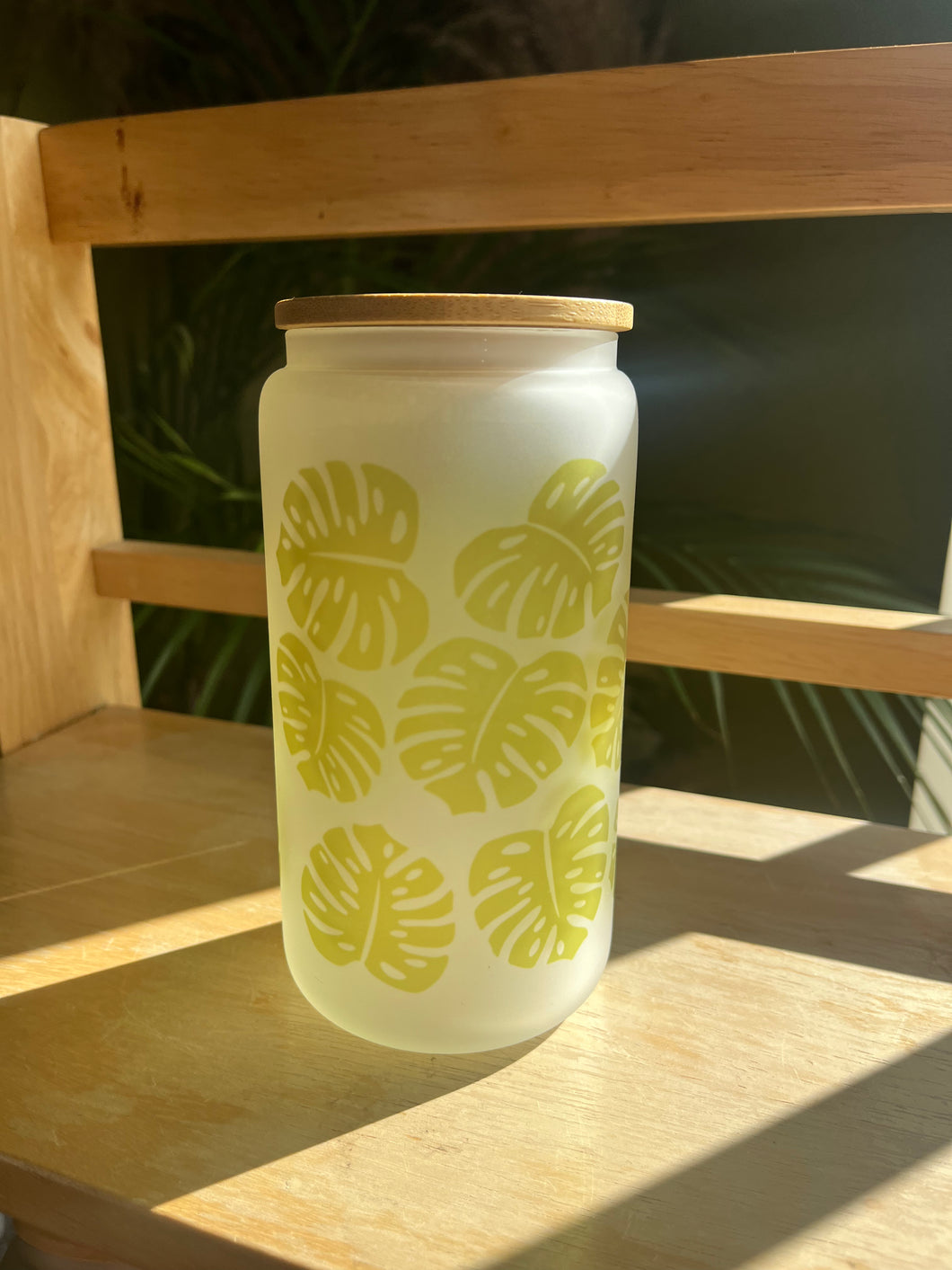 Monstera Glass Cup